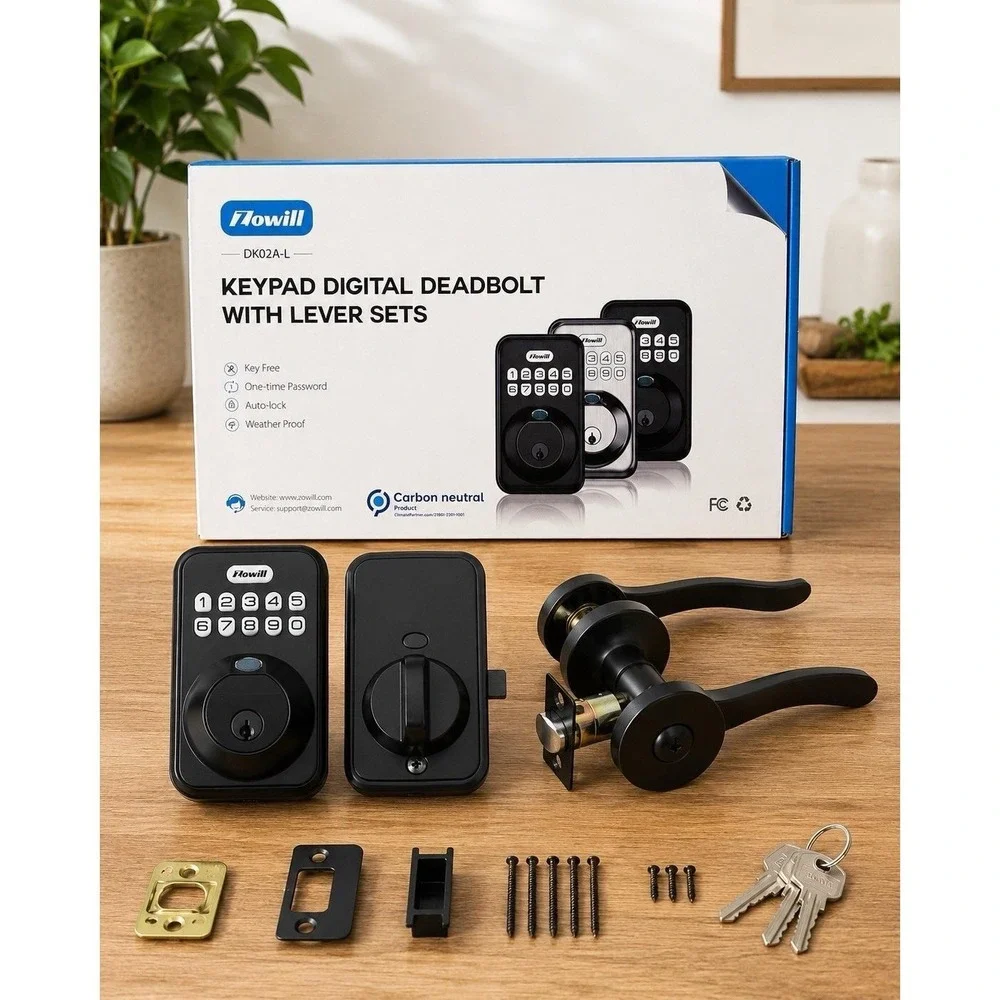 Zowill Keypad Digital Deadbolt w/ Lever Set DK02A-L Keyless Entry Lock New